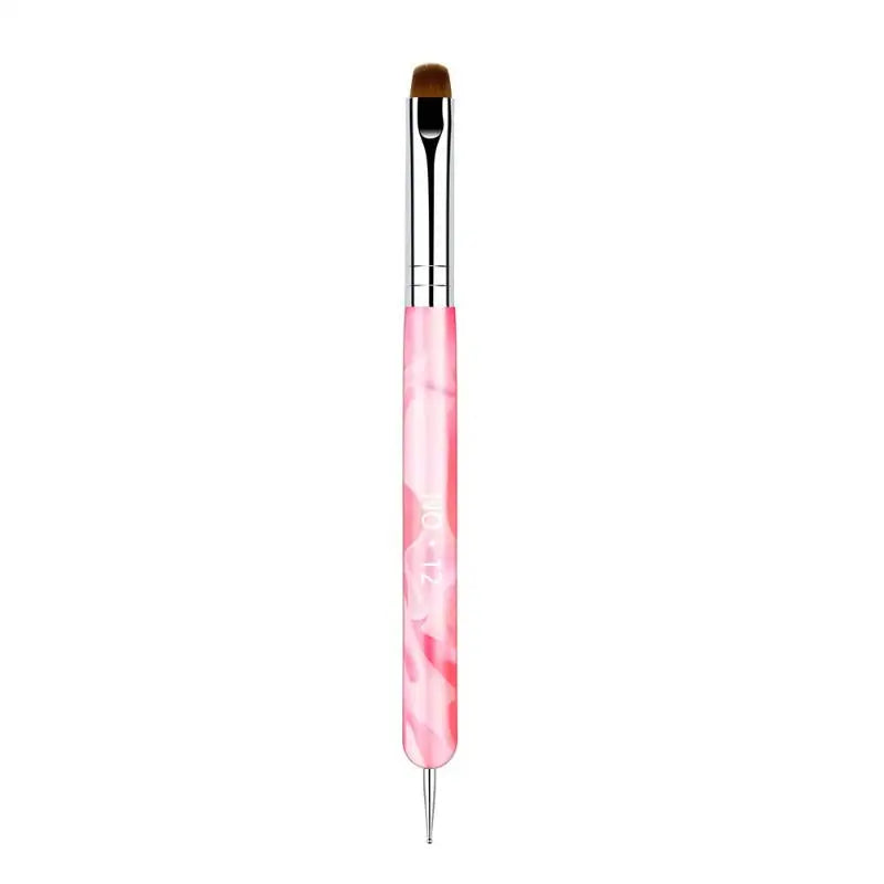 French Dual End Beginner High Quality Painting Manicure Tool Acrylic Drawing Nail Art Brush Nail Art Rhinestone Gel Dotting Pen Peaceful Pleasures Health and Wellness 12 Pink
