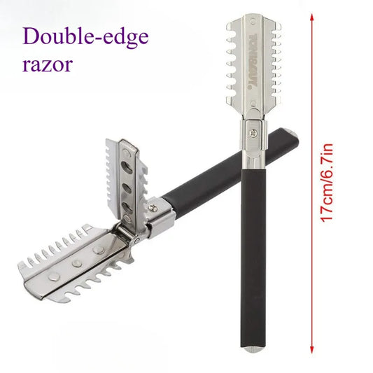 Profession Double-Edge Shaving Haircut Razor Knife Blades Manual Hair Cutting Tools Beard Trimmer Barbershop Styling Accessories Peaceful Pleasures Health and Wellness