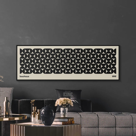 Mid-Century Modern Bauhaus Canvas Print | Panoramic Wall Art Canvas Wall Art Print Peaceful Pleasures Health and Wellness ZLH4176 40x120cm No Frame