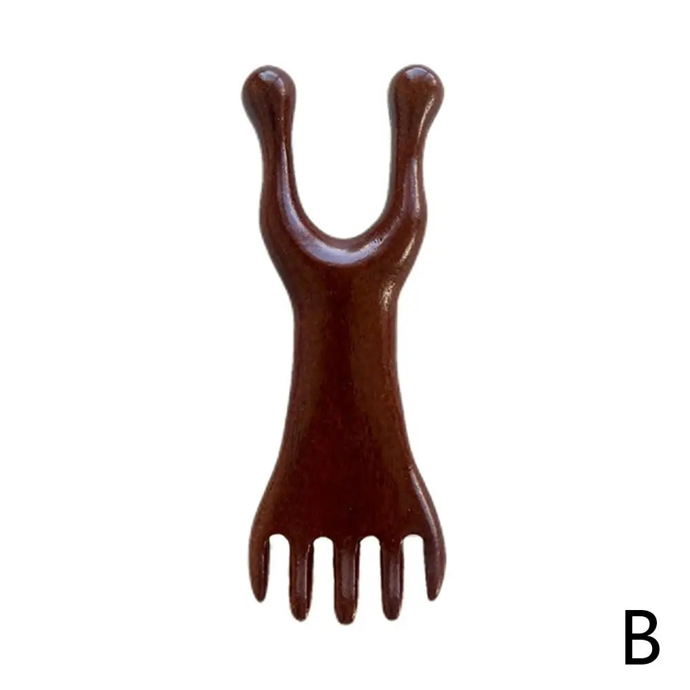 Brass Rosewood Gua Sha Facial Massager | Lotus Acupoint Tool