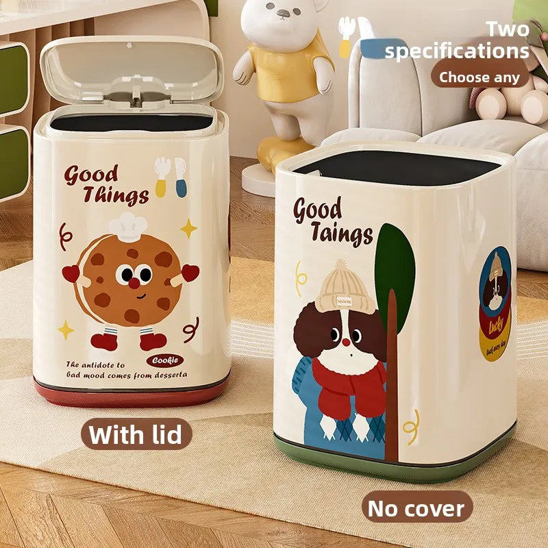 Adorable Waste Bin with Fun Pattern - Double Bucket Design, Anti-Stain & Oil-Resistant, Home Accessory Peaceful Pleasures Health and Wellness