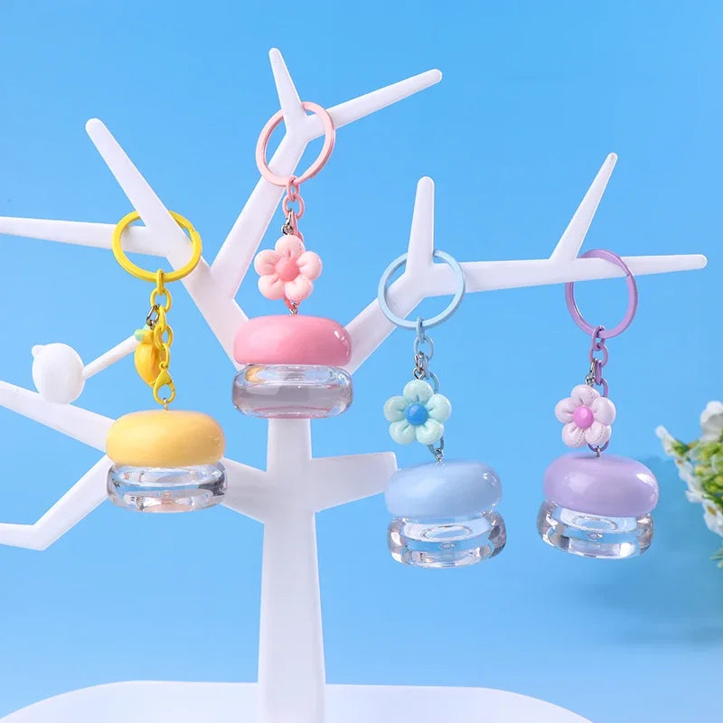 1Pc 5g Mini Empty Plastic Lip Mask Jar with Keychain Pendant Lip Balm Canister Cream Lip Balm Container Lipstick Makeup Holder Peaceful Pleasures Health and Wellness
