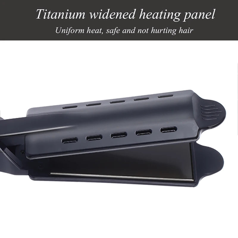 Four-temperature adjustable ceramic tourmaline ion flat iron wide panel professional styling tool for hair straighteners Peaceful Pleasures Health and Wellness