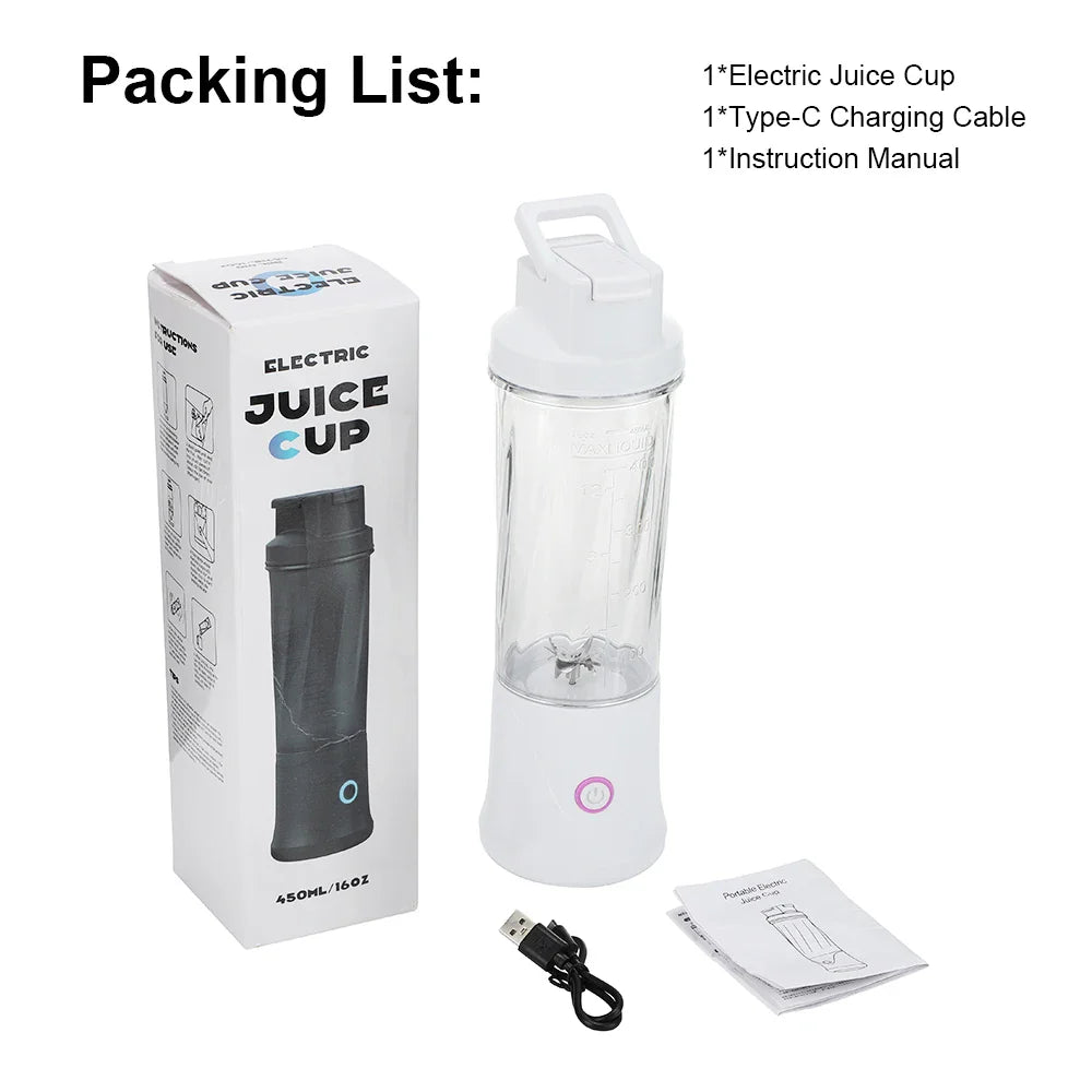 FLAREMORE 6-Blade Portable Electric Juicer Cup – USB Blender