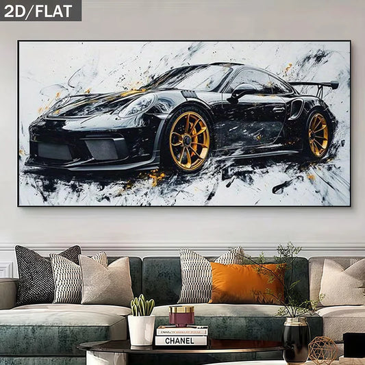 2D Flat Frameless Canvas Abstract Racing Canvas Art Decor Wall Decor for Living Room, Bedroom, Hallway, Contemporary Artwork Peaceful Pleasures Health and Wellness 20x40cm No Frame ZLH10429