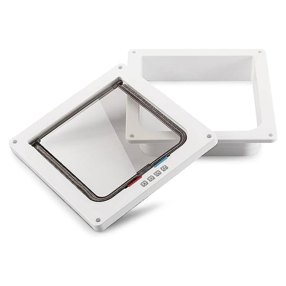 Dog Cat Kitten Flap Puppy Kitten Safety In&out Pet Door with 4 Way Security Lock Door Pet Doors and Sliding Door Safety Pet Door Peaceful Pleasures Health and Wellness