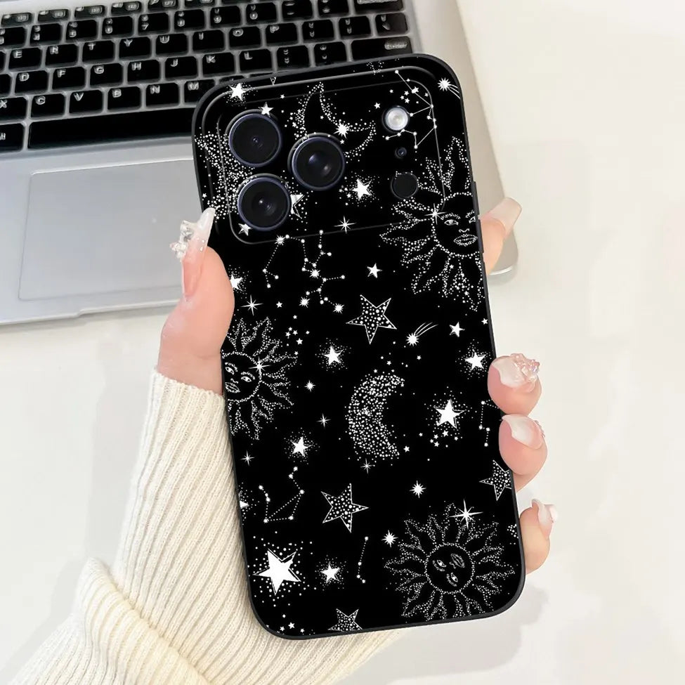 iPhone 17 Pro Silicone Case | Cute Kawaii Floral Painted Cover