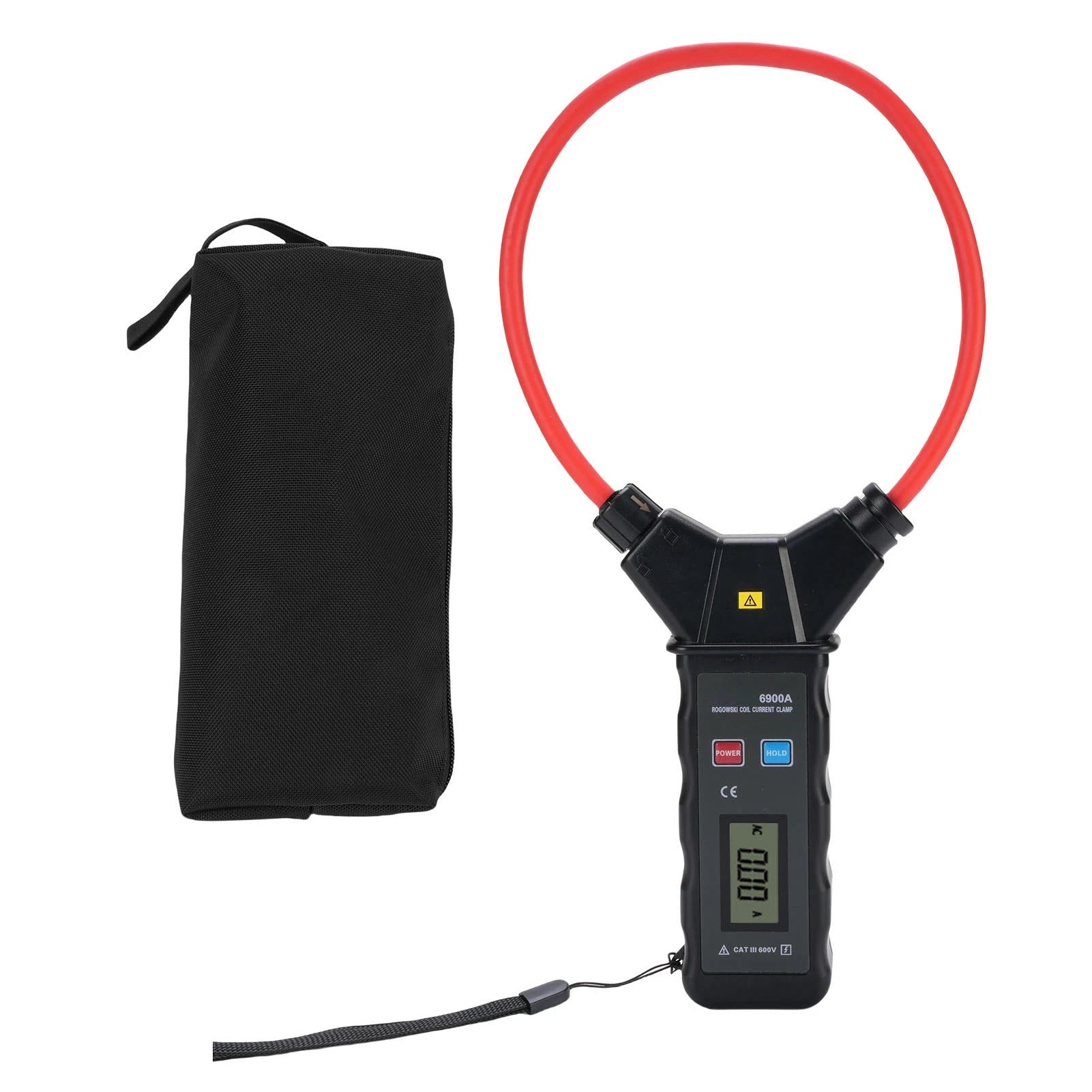 AC Current Clamp Meter Strong Anti Interference Backlit LCD Display Peak Hold Flexible Coil Current Clamp Meter for Industrial Peaceful Pleasures Health and Wellness A