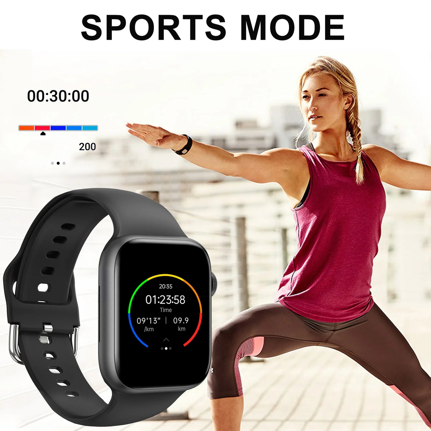 LOMAXFR Smart Watch – Wireless Calling, Multi-Sport, iOS & Android