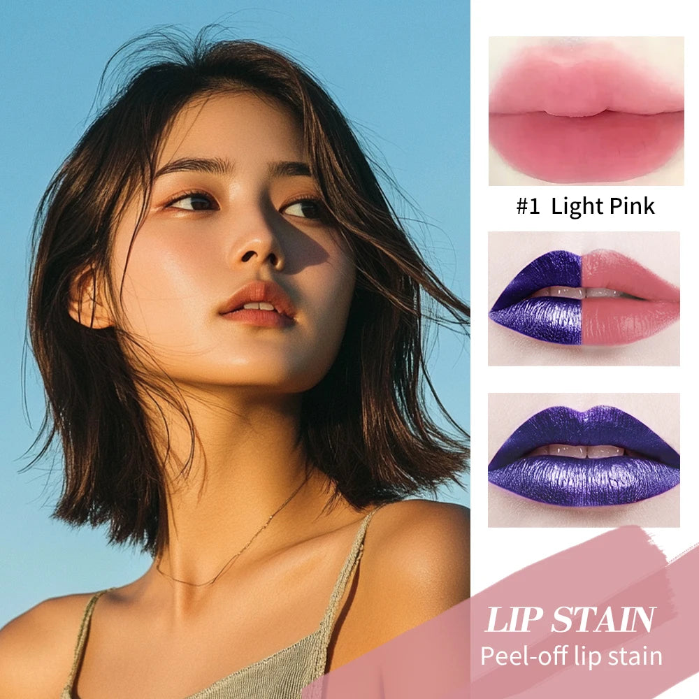 Lip Gloss Peel And Stick Set Long-lasting Waterproof Non-stick Cup Pink Lip Gloss Transfer Resistant Natural Lip Gloss For Women Peaceful Pleasures Health and Wellness