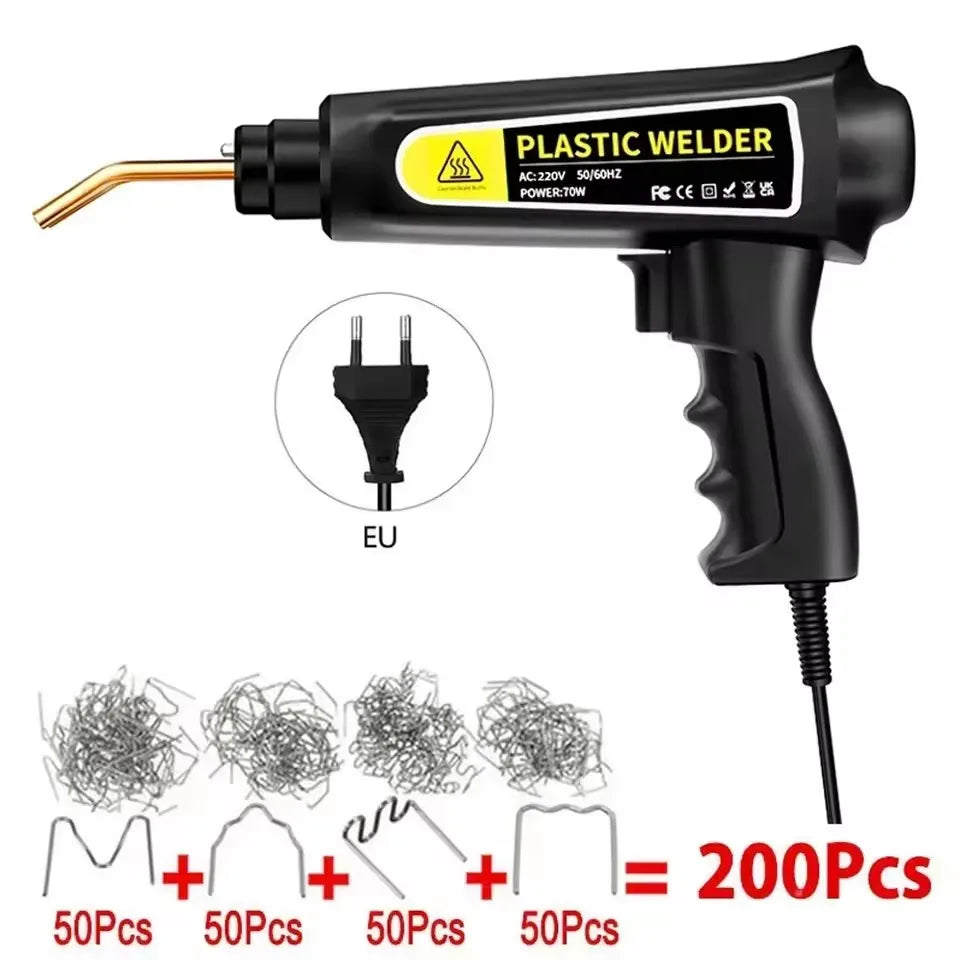 New Heat Gun Plastic Welding Machine Bumper Soldering Iron Staples Bumper Repair Car Tools Kit HOT Stapler Plastic Welder Peaceful Pleasures Health and Wellness 220V with 200Pcs