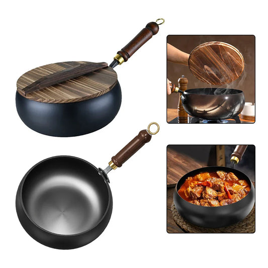 Hand Forged Iron Wok – Chinese Big Belly Uncoated Frying Pan Iron Wok Pan Oasis Select