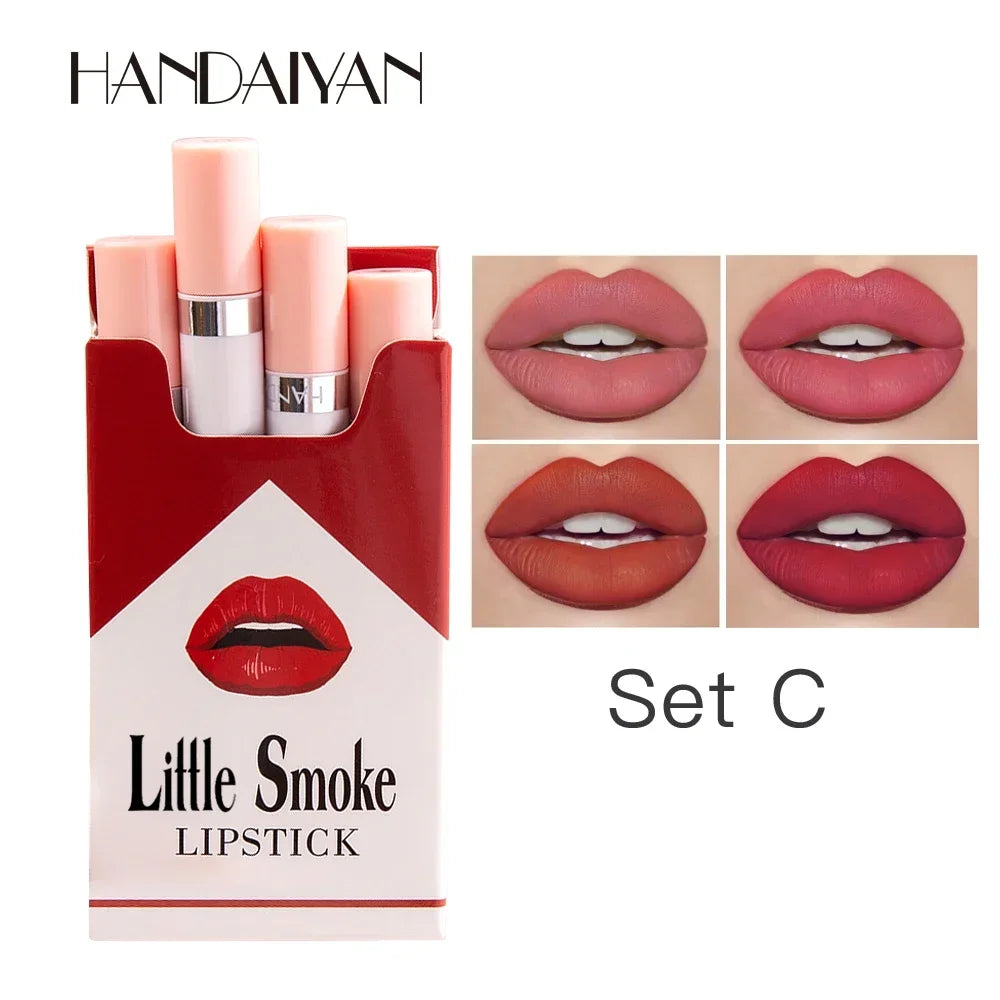 Matte Velvet Lipstick Set 4 Pcs – Long-Lasting Lip Color