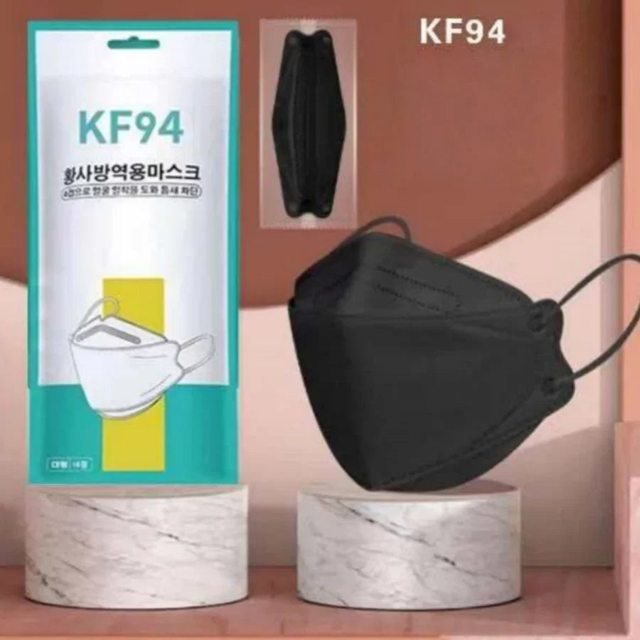 Adult KF94 Disposable Face Masks 4-Layer Melt-Blown | White & Black