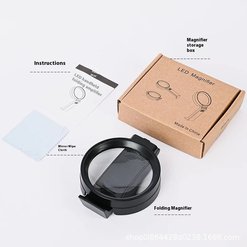 Handheld Magnifying Glass, Led Magnifier-For Seniors Reading, coins Peaceful Pleasures Health and Wellness