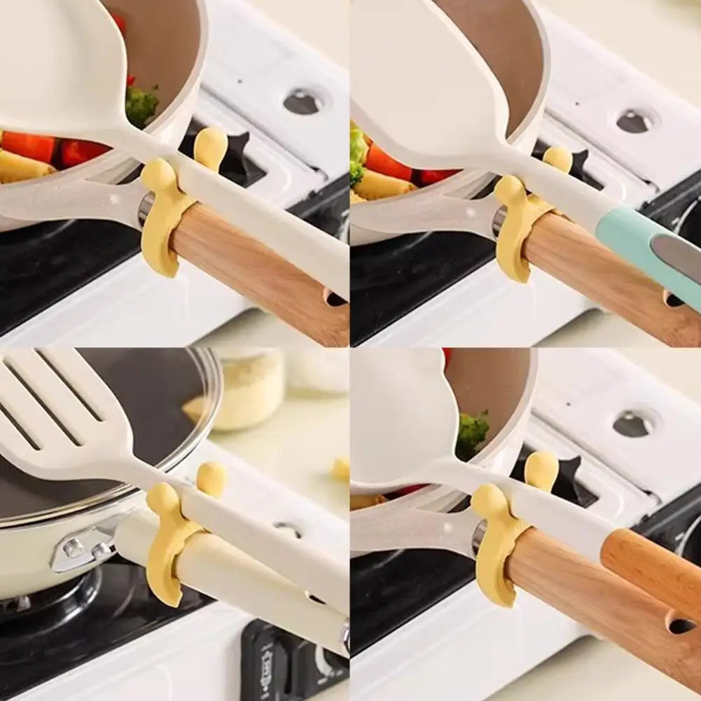 3pcs Silicone Spoon Rest Heat Resistant Anti-Spill Kitchen Utensil Holder Pot Lid Rack for Stove Top Home Cooking Tool Peaceful Pleasures Health and Wellness