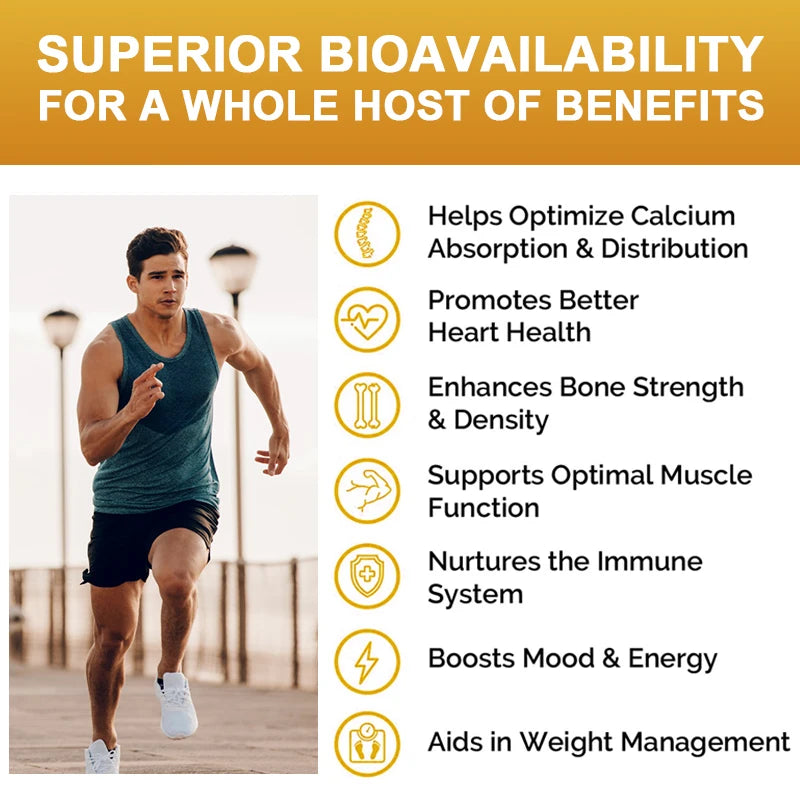 BEWORTHS 4-in-1 Vitamin D3 + Calcium Capsules – Bone, Heart & Immune Support Dietary Supplement Peaceful Pleasures Health and Wellness