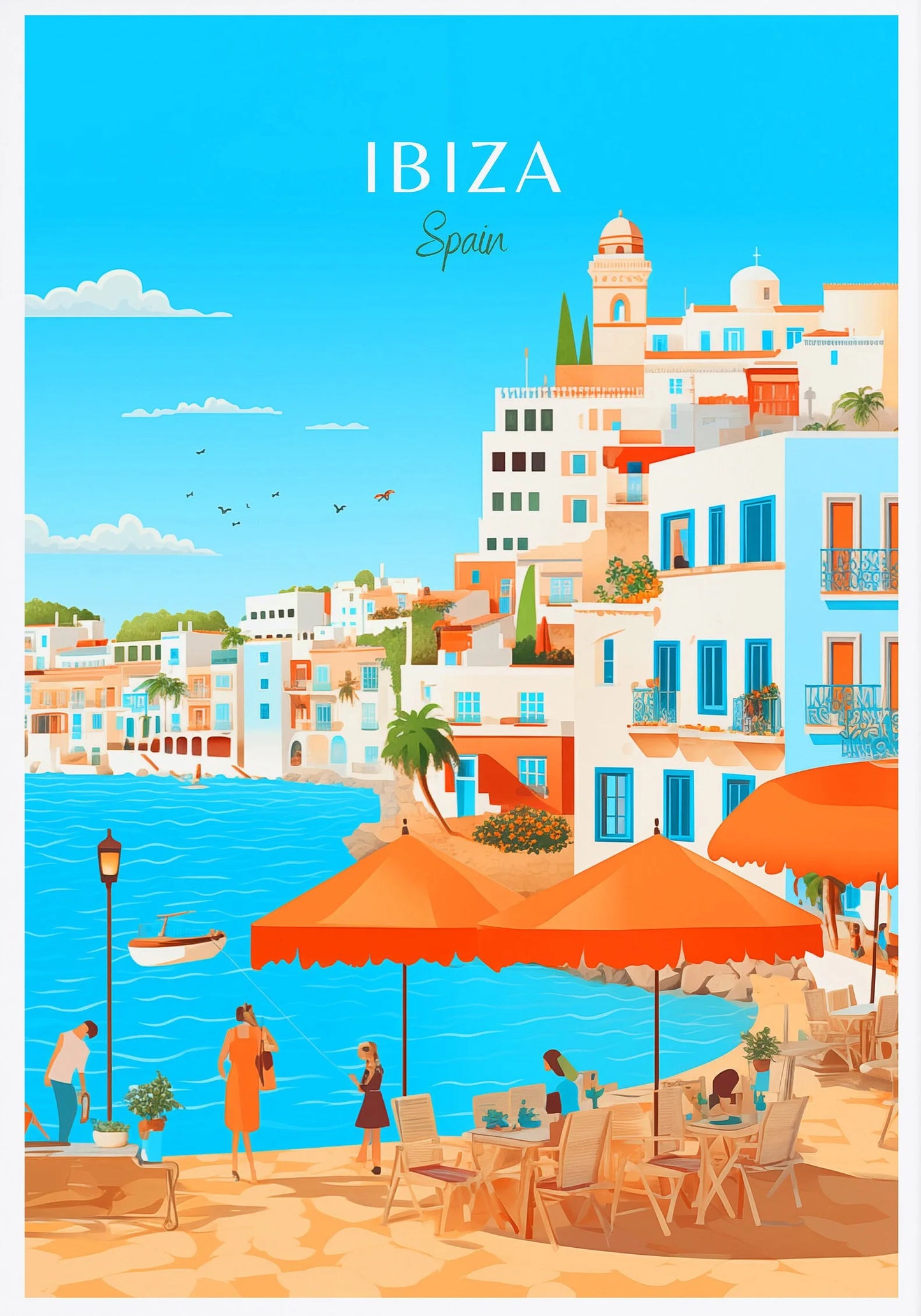 Spain Travel Poster Canvas Print | Barcelona Madrid Granada Wall Art Canvas Wall Art Peaceful Pleasures Health and Wellness CJ51133 40x50cm Unframed