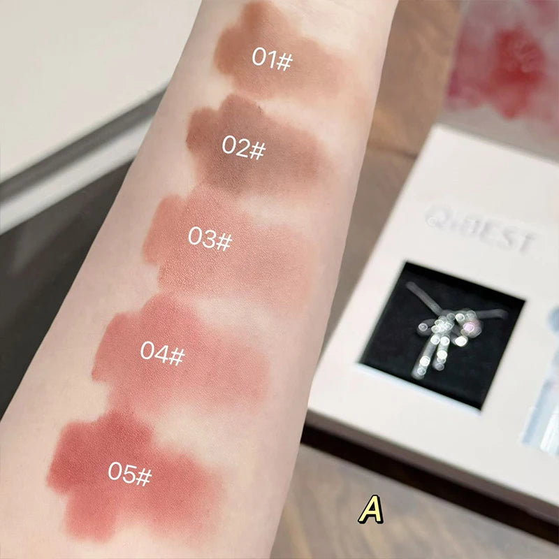 QIBEST 6Pcs/Box Matte Velvet Lipstick Sets Lasting Lip Glaze Kits Moisturizing Mirror Watery Lipgloss Makeup Set Necklace Gift Peaceful Pleasures Health and Wellness