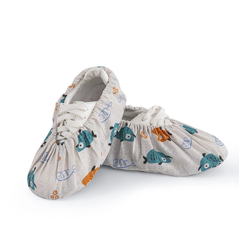 Kids Non-Slip Animal Print Shoe Covers | Washable Overshoes