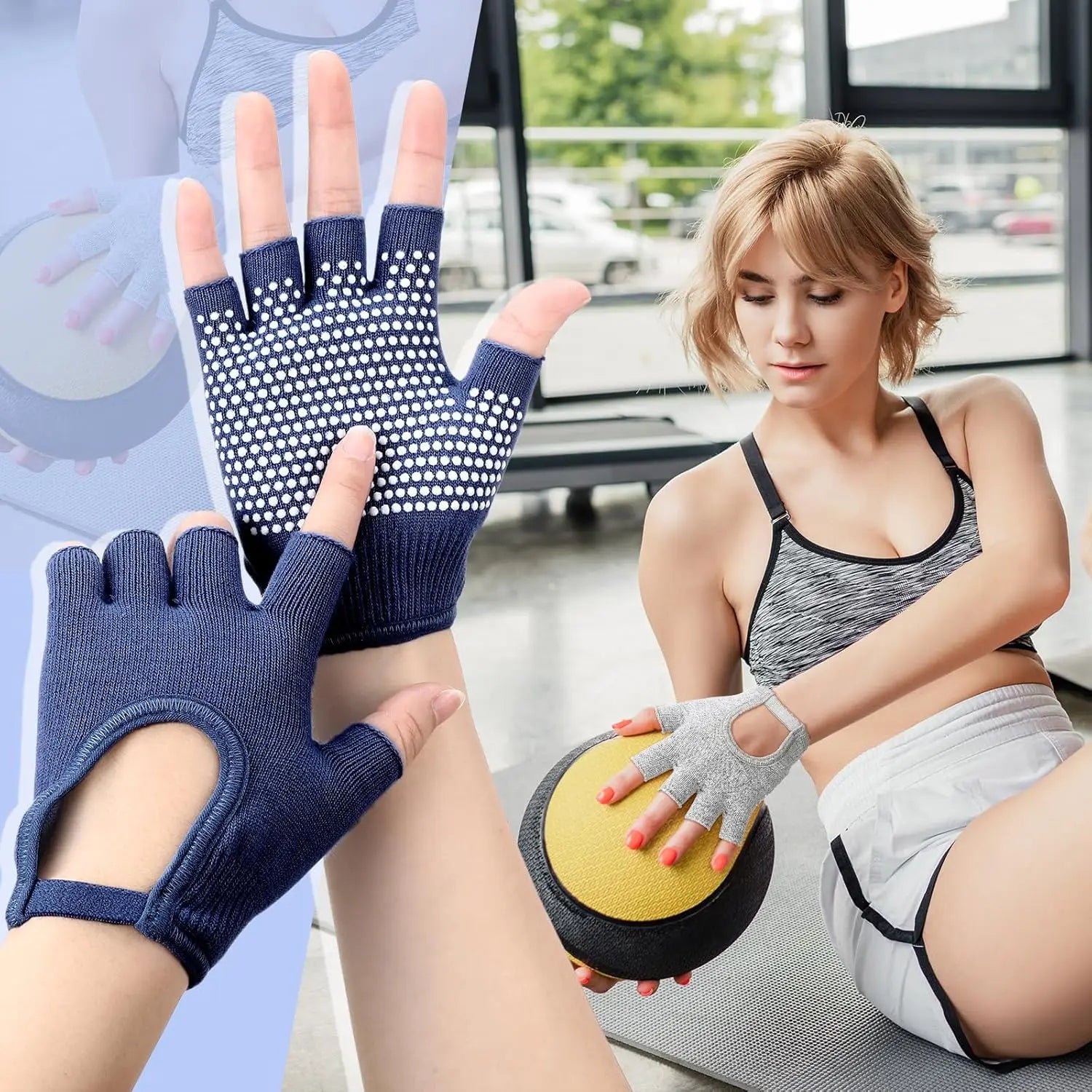 Non Slip Yoga Gloves for Women Fingerless Pilates Gloves for Gym Exercise Fitness Workout,Yoga gloves Peaceful Pleasures Health and Wellness