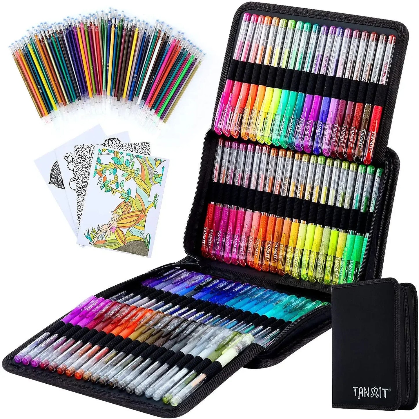 160 Glitter Gel Pens Set with Case, 40% More Ink Peaceful Pleasures Health and Wellness United States