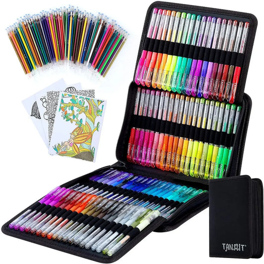 160 Glitter Gel Pens Set with Case, 40% More Ink Peaceful Pleasures Health and Wellness United States