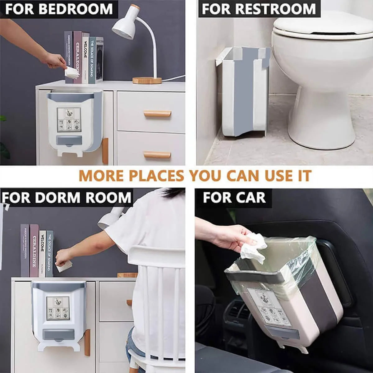 Kitchen Folding Trash Can Wall Mounted Trash Can Kitchen Cabinet Door Mounted Trash Can Folding Trash Can for Vehicles Peaceful Pleasures Health and Wellness