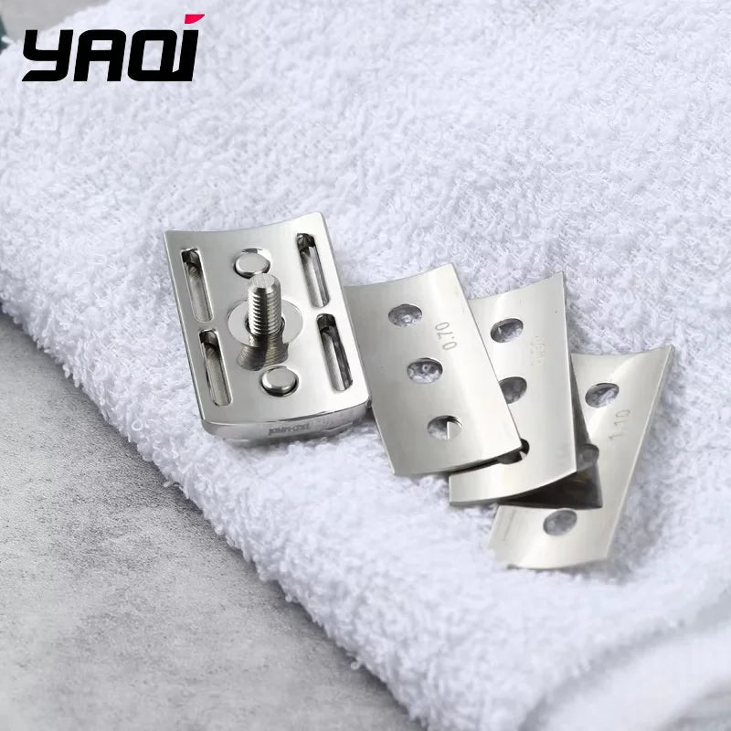 YAQI Trifecta Adjustable 316 SS Safety Razor Head – 3 Blade Gaps
