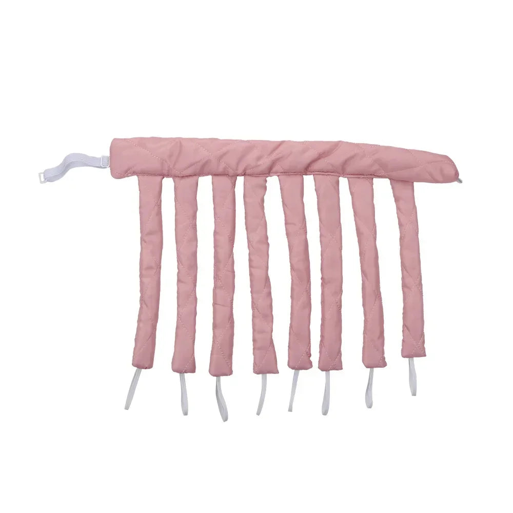Heatless Sleeping Hair Curlers No Heat Curling Iron Rod Headband Curls Silk Ribbon Hair Rollers Soft Bar Wave Hair Styling Tool Peaceful Pleasures Health and Wellness Pink 2