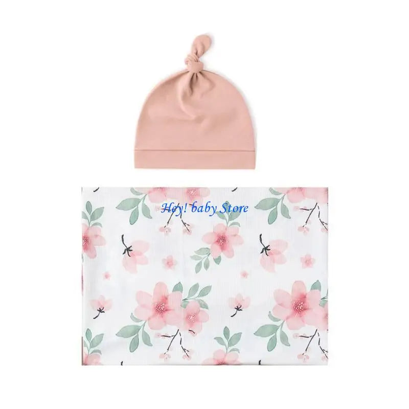 Bamboo Newborn Swaddle Blanket & Turban Hat Set | 25 Colors