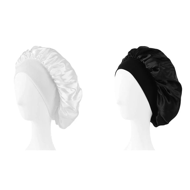 Women's Satin Sleep Bonnet | Wide Brim, Elastic Band Hair Care