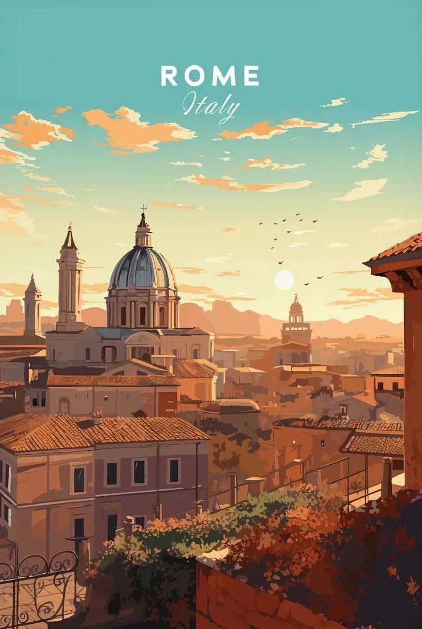 Europe Landscape Canvas Wall Art | Italy Greece France Poster Canvas Wall Art Peaceful Pleasures Health and Wellness 24 20x30cm Unframed