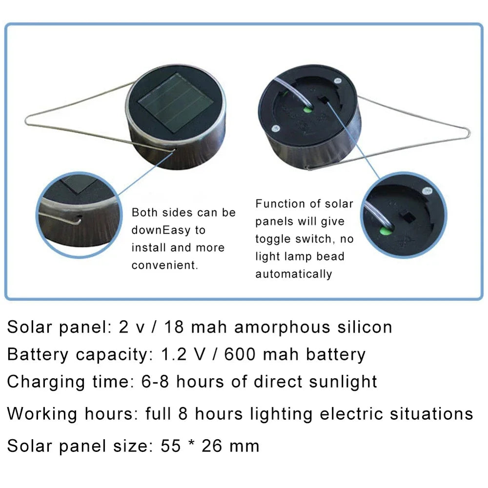 Outdoor Solar Ball Light with Butterfly LIght Decorative Hanging Lamp LED Waterproof Garden Hanging Light Yard Decoration Night Peaceful Pleasures Health and Wellness