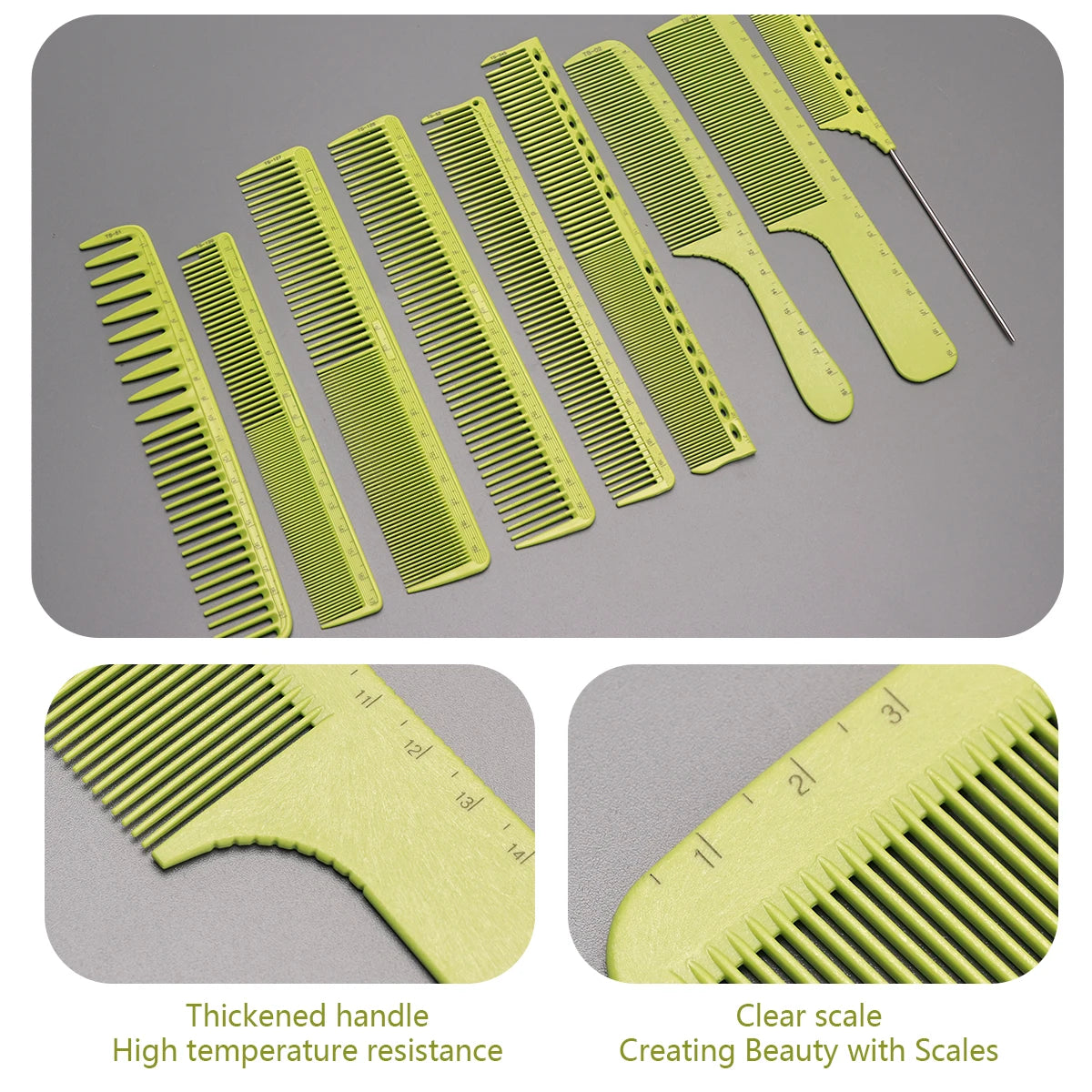 1/9Pcs Professional Hairdressing Scale Comb Barber Styling Set Hair Styling Heat Resistant Cutting Comb Styling Tools Peaceful Pleasures Health and Wellness