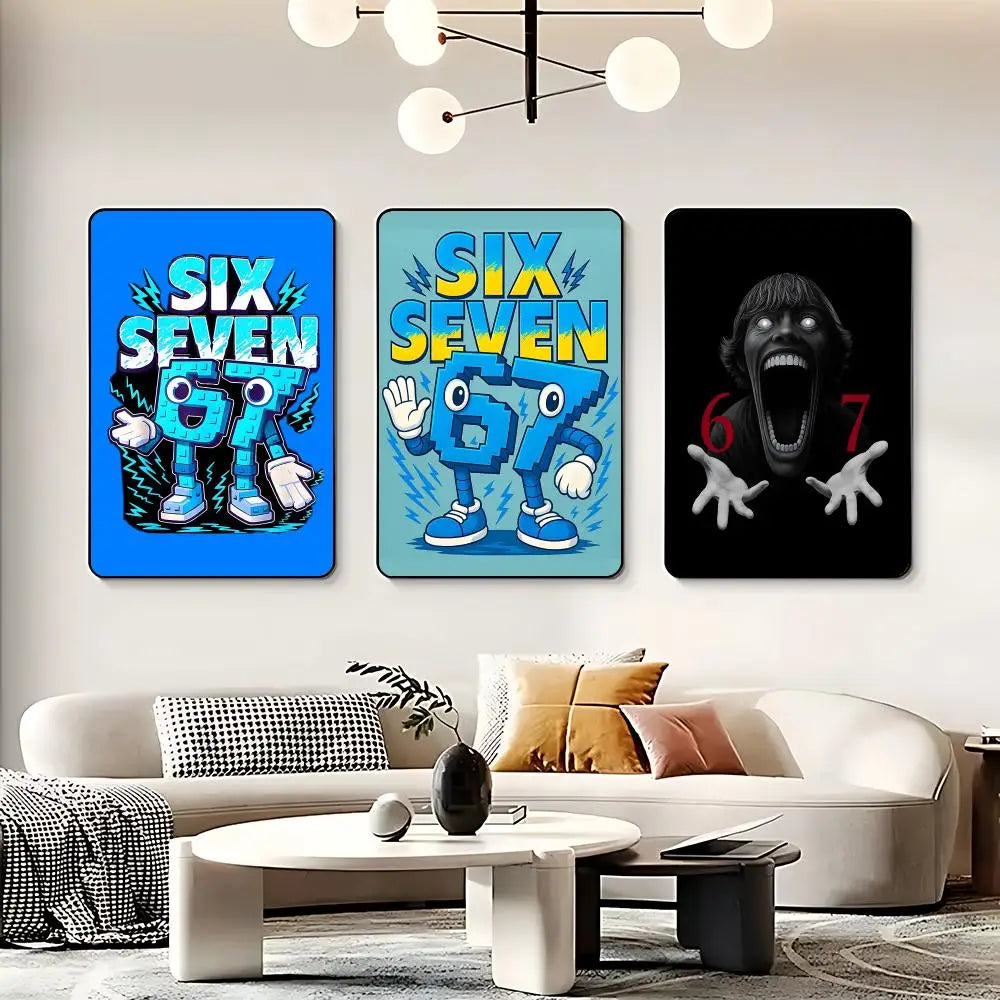 Cool 67 six seven Poster HD Self Adhesive Waterproof Wall Art Ideal for Home Office Dorm Bedroom Great Gift Peaceful Pleasures Health and Wellness