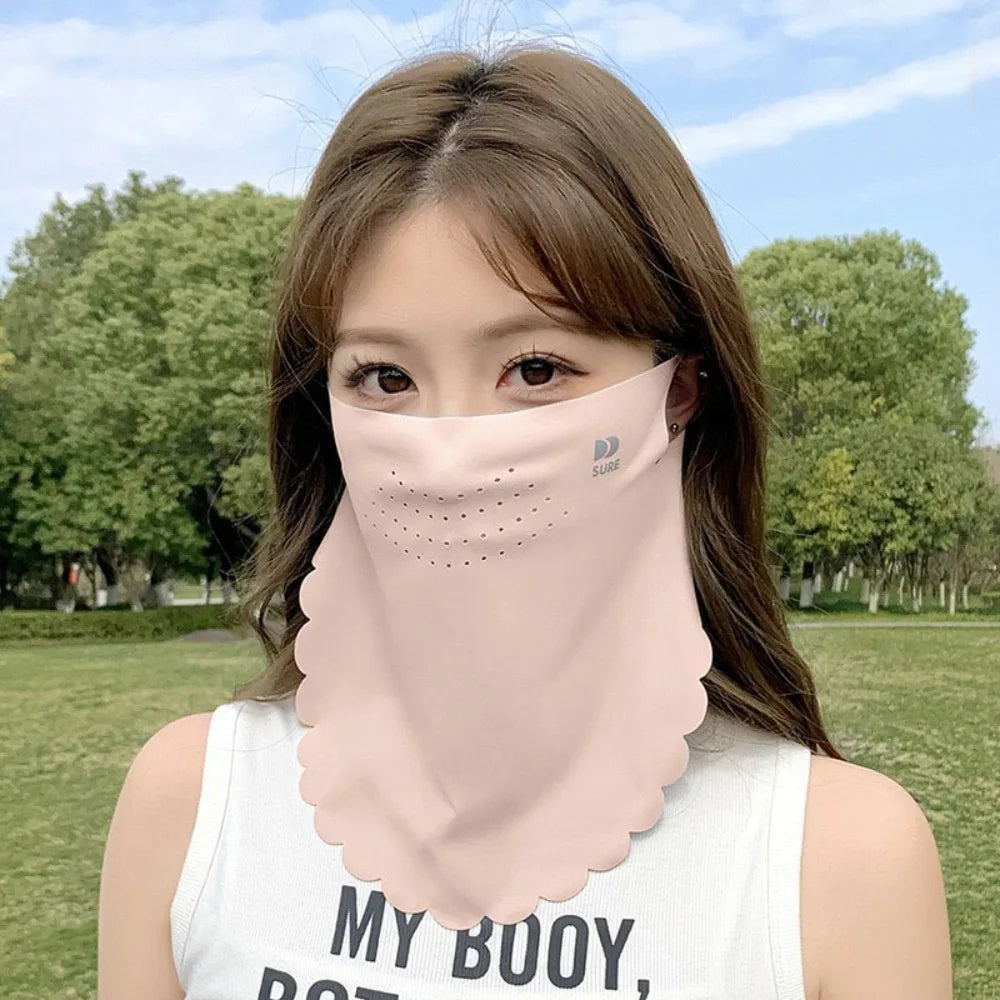UV Protection Sunscreen Mask & Summer Scarf Peaceful Pleasures Health and Wellness Pink