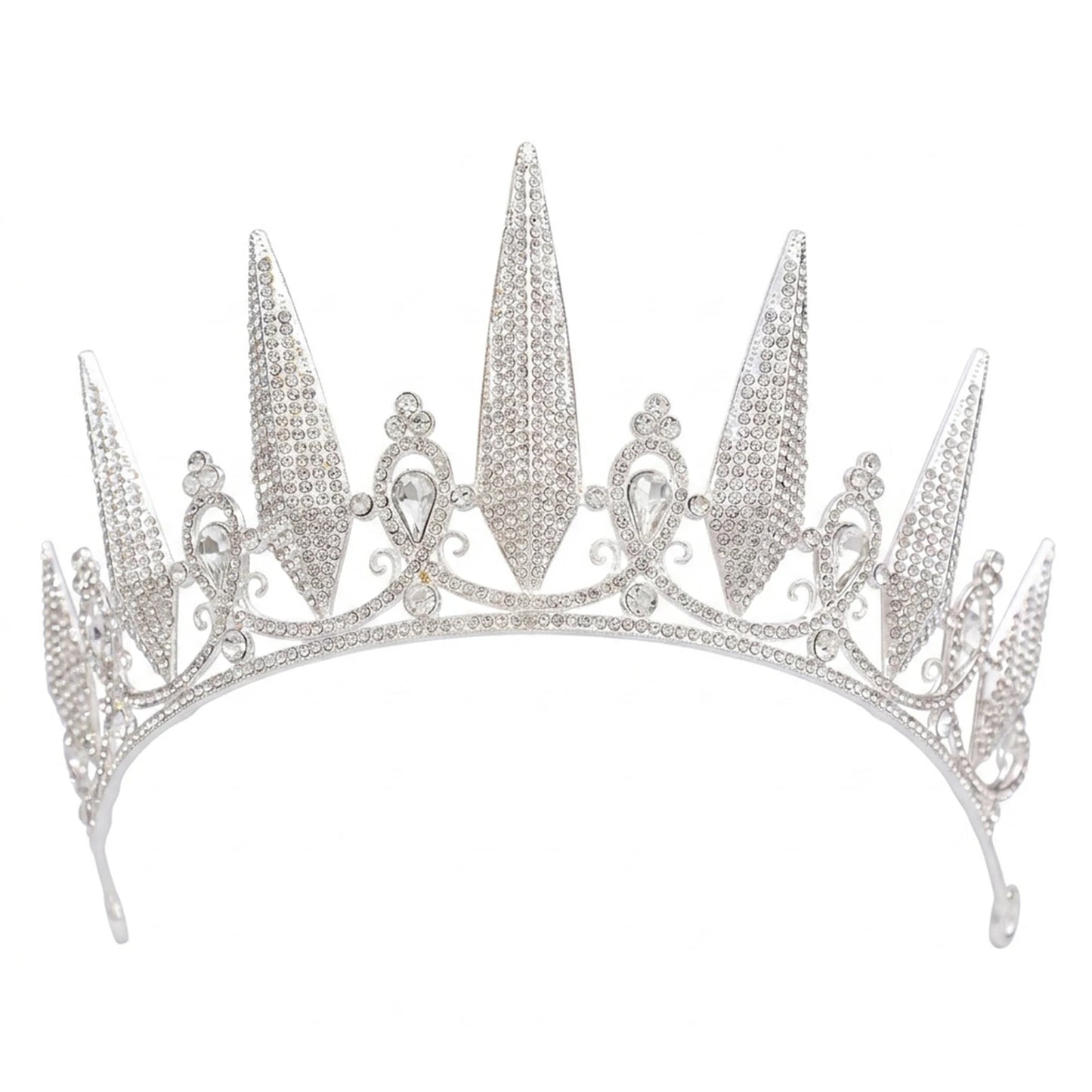 Bridal Rhinestone Crown Headband Alloy Crystal Wedding Party Accessory Peaceful Pleasures Health and Wellness Silver