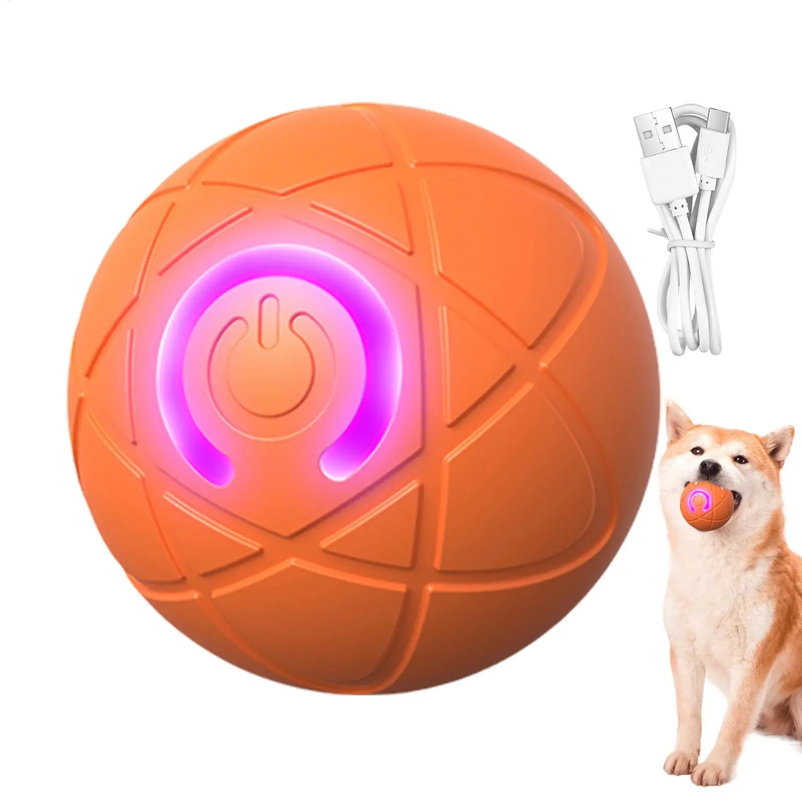 Dog Toy Ball Automatic Moving Bouncing Vibrating Rolling Ball USB Smart puppy Interactive Dog Chew Toy Ball Peaceful Pleasures Health and Wellness