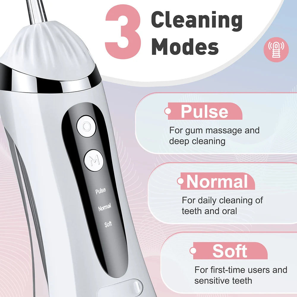 Water Flosser Cordless Oral Irrigator USB Rechargeable IPX6 Portable Dental Water Jet Teeth Cleaner For Home Travel Braces Care Peaceful Pleasures Health and Wellness