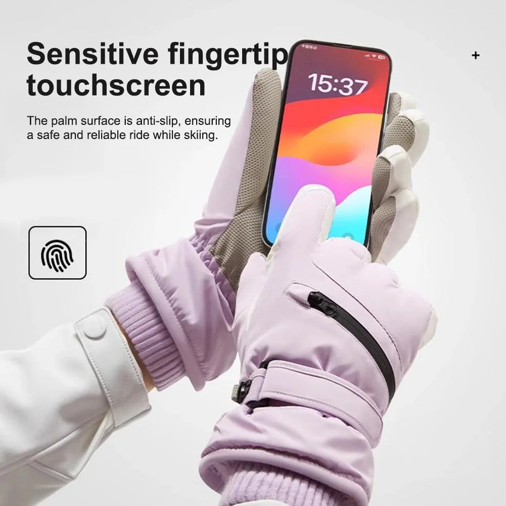 Unisex Thermal Ski Gloves | Fleece Touchscreen Winter Gloves