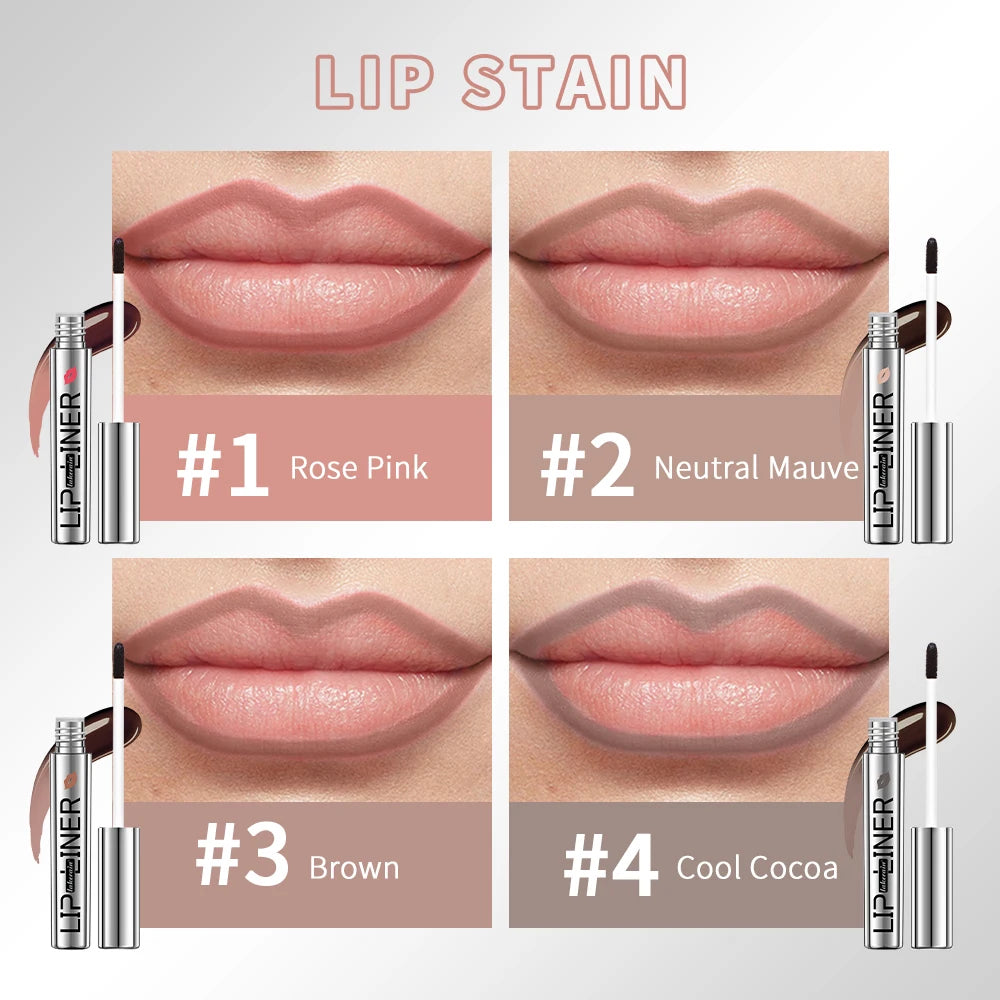 Lip Liner Peel Off Tattoo Waterproof Lipgloss Matte Long Lasting Matte Lip Tint Brown Contour Tear-off Lips Stain Cosmetic Peaceful Pleasures Health and Wellness
