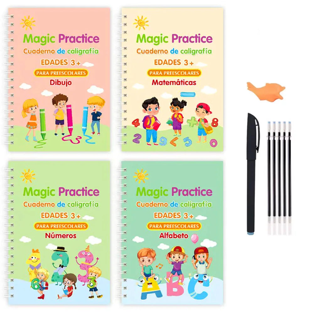 Magic Groove Practice Copybook Pen Kids Calligraphy Reusable Writing