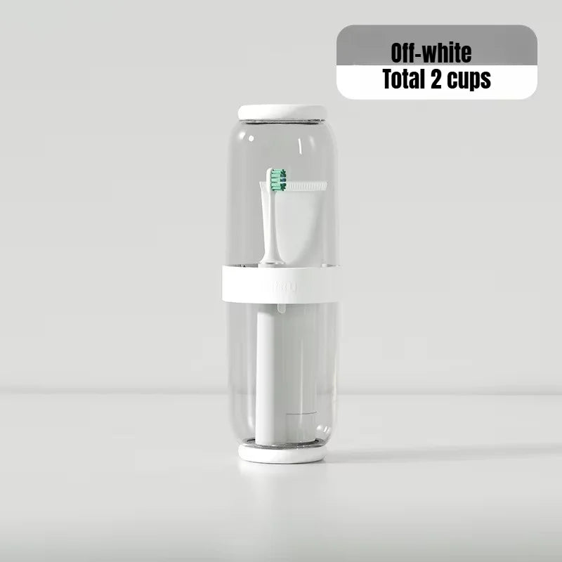 Portable Toothpaste Toothbrush Protect Holder Case Travel Camping Storage Box Protect Toothbrush Toothpaste from Dirt and Damage Peaceful Pleasures Health and Wellness off-white