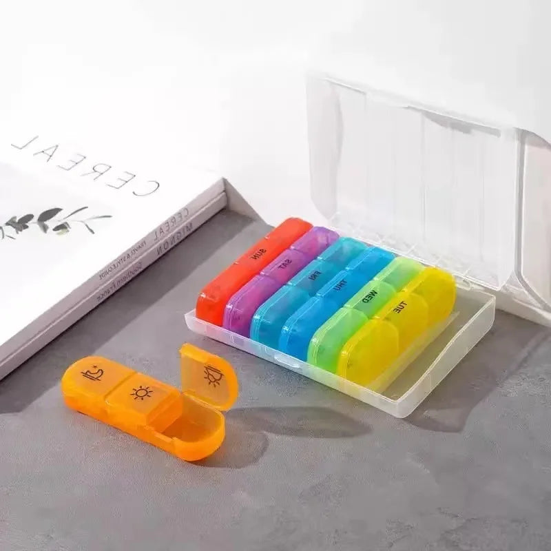 Portable 21 Compartment Medicine Box Weekly Daywise Tablet Storage Organizer for Morning Afternoon Evening Peaceful Pleasures Health and Wellness
