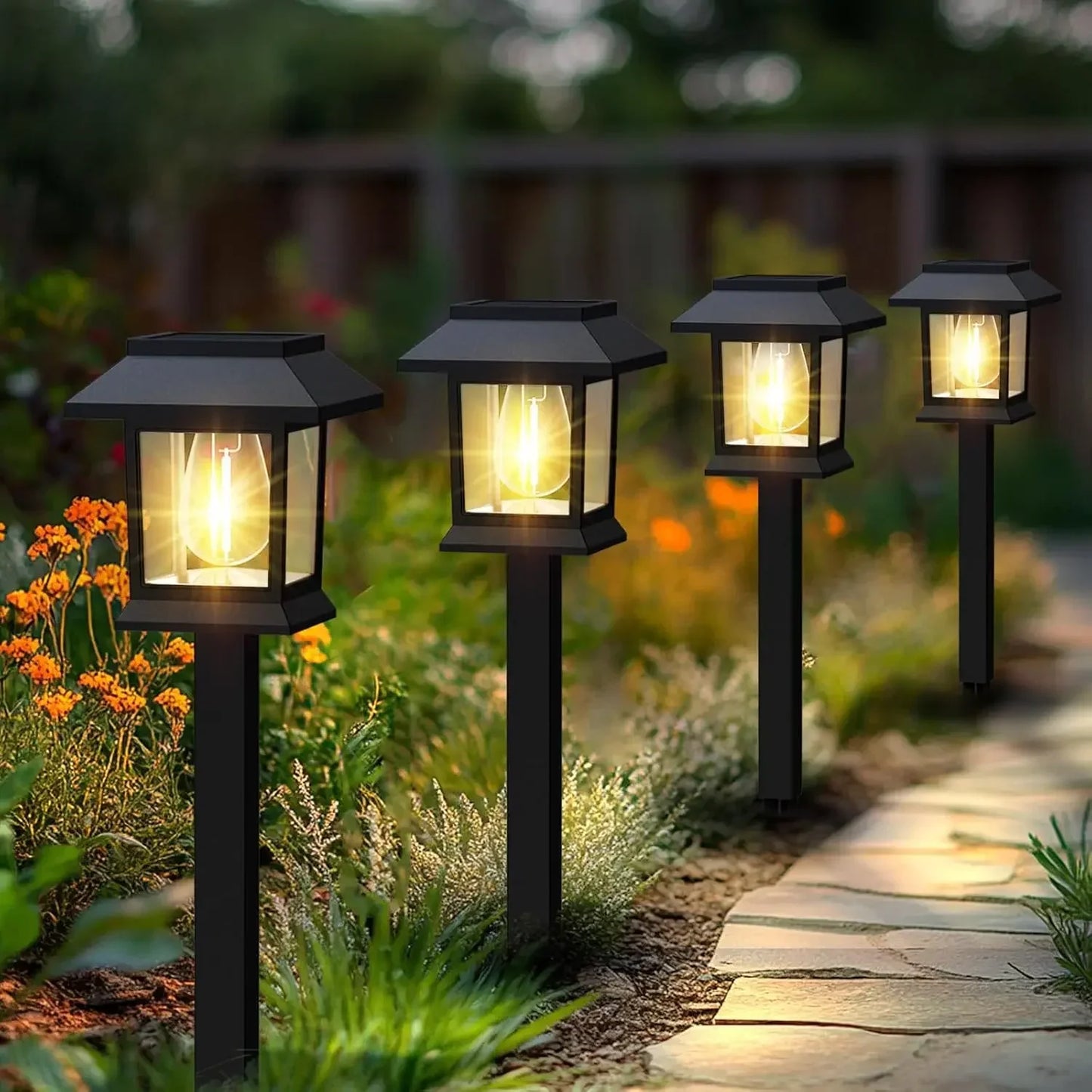 Solar LED Ground Stake Lights – Garden & Lawn 2–8 Pack
