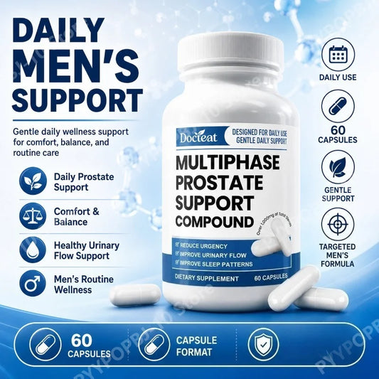 Docteat Men's Daily Wellness Capsules – D3, Zinc, Selenium 60ct Men's Wellness Supplement Peaceful Pleasures Health and Wellness