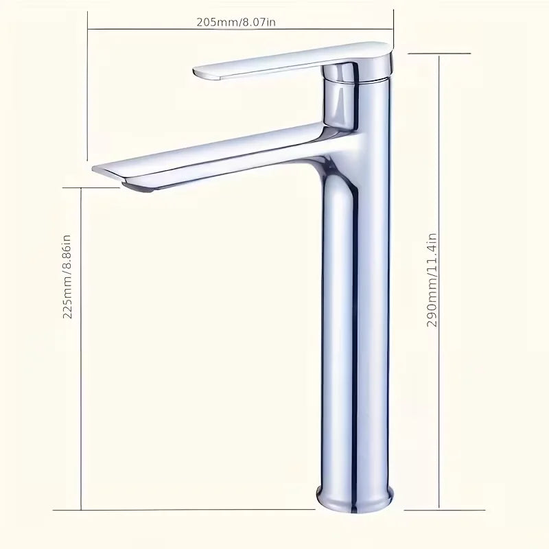 Zinc Alloy Bathroom Basin Faucet | Single Hole Long Spout