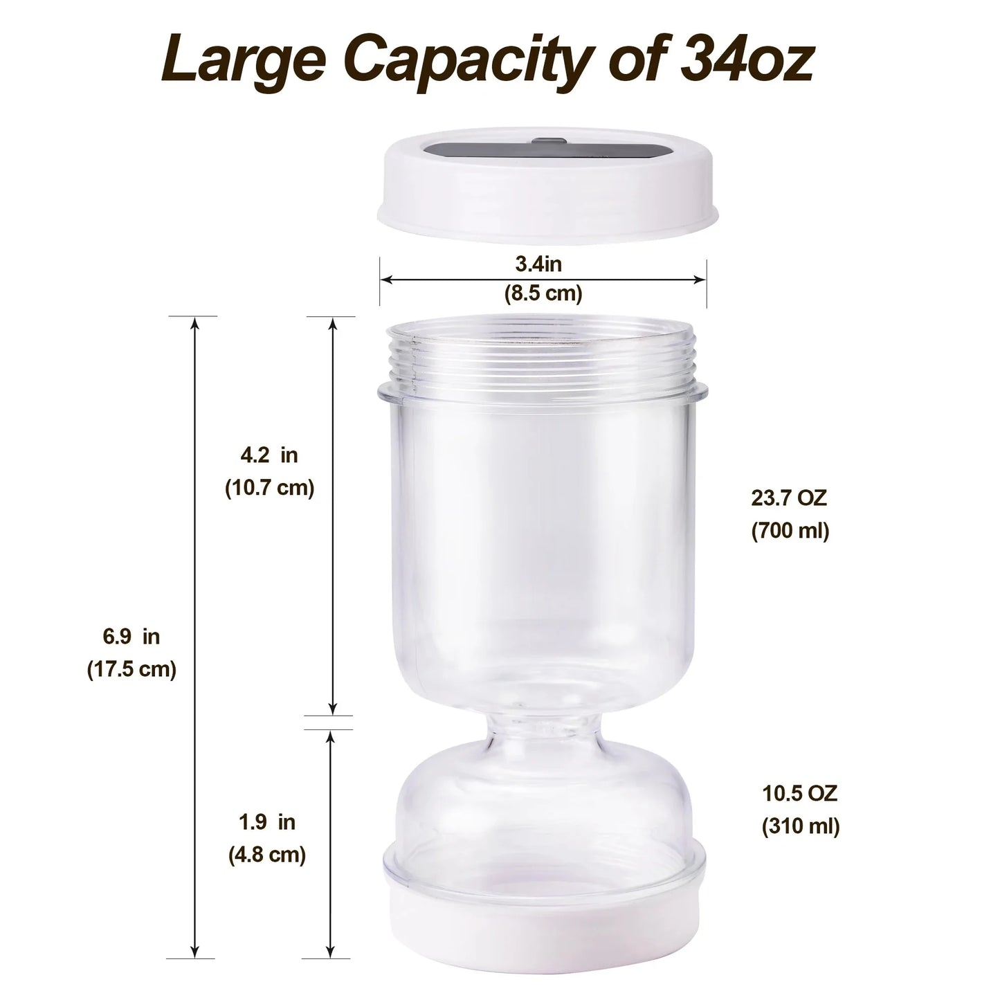 Hourglass Olive & Pickle Strainer Jar with Dry/Wet Separation – Airtight Food Storage Container
