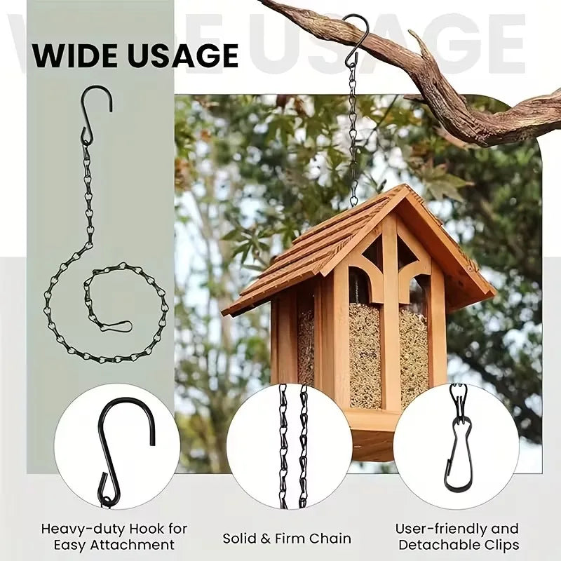 40cm Rattan Hanging Basket with 3-Hook Chain | Planter Pot